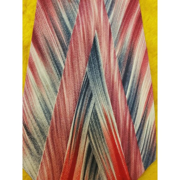 1950s HANDPAINTED RED SILK TIE ~